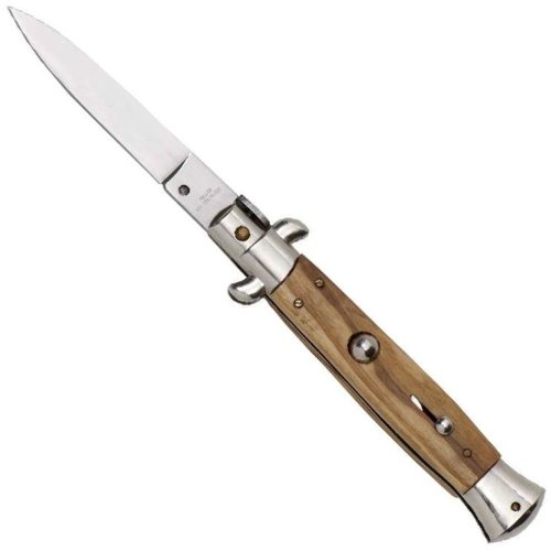 Haller Couteau à cran d'arrêt Stiletto, acier 420, olivier