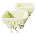 White Baskets - Set of 2 with Yellow Gingham