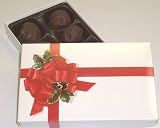 Scott's Cakes Chocolate Mint Fudge Truffles 1/2 lb. Ribbon n Holly Box