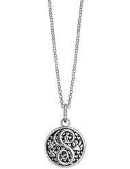 S - 18" Medium Solid 10K,14K,18K Gold with Black Finish Szira Collection Paw and Hearts Monogram Initial S Charm, Pendant, Key Ring, for Dog, Cat or Person