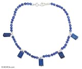 Lapis lazuli anklet, 'Sky Princess' 0.4 W 11.6 L