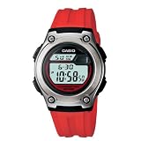 Casio Womens W211-4AV Digital Red Resin Strap 
