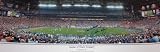 Urban Meyer Autographed Florida Gators 13.5 x 39 inch National Championship Panoramic Print with GO GATORS inscription