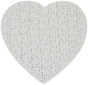 Blank Puzzle, Heart Shaped, 75 pcs., 7x7 inches. Pre-coated for Sublimation Heat Transfer Printing. Gloss White Surface. Compatible with Leading Heat Presses and Transfer Paper Sublimation Printers.