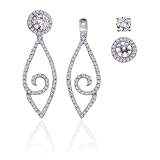 14K White Gold 3/4 ct. Diamond Detachable Earring Jackets (Higher Quality)
