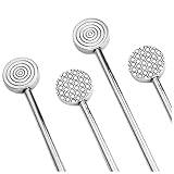 Screwpull Club Brushed Stainless Steel Stirrers, Set of 4
