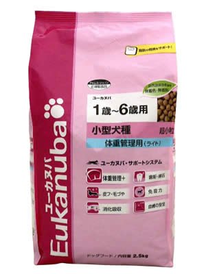 1歳-6歳用ユーカヌバ 体重管理用ライト 小型犬種(超小粒) 2.5kg