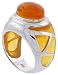 Sterling Silver Golden Yellow Solitaire Resin Ring