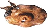 Achla BB02AB 13 Inch Diameter Antique Brass Bird Bath Basin with Threaded Connector