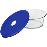 Pyrex Storage Deluxe 3-Quart Oval Dish, Clear with Blue Lid
