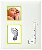 Pearhead Babybook Giraffe with Clean Touch Ink Pad Included, Ivory