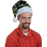 Army Camouflage Print Christmas Santa Hat with White Trim - Adult Size 17 Inch
