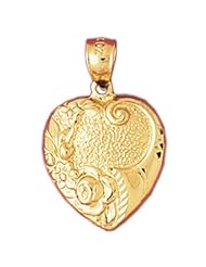 Dazzlers Solid 14k Gold Heart Charm Pendant Available in three colors from jewelsberry (weights: 1.9 grams only)