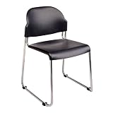 (4 Pack) Stack Chair with Plastic Seat and Back In Black Finish By Office Star