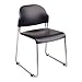 (4 Pack) Stack Chair with Plastic Seat and Back In Black Finish By Office Star