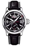 Jaeger-LeCoultre Master Compressor GMT Two Time Zone Men's Watch Stainless Steel Black Dial on Black Strap 173.84.71 or Q1738471
