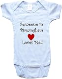 SOMEONE IN BIRMINGHAM LOVES ME - BIRMINGHAM BABY - City Series - Blue Onesie / Baby T-shirt - size Medium (12-18M)