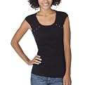 Self Esteem Juniors' Cap–Sleeve Button–Front Top