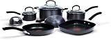 Jamie Oliver by T-fal C942SA64 Nonstick Hard Anodized Thermo-Spot Heat Indicator 10-Piece Cookware Set, Black