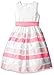American Princess Girls' Solid Bodice Stripe Skirt Organza Dress
