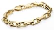 14k Yellow Gold Handmade Link Bracelet, 7"