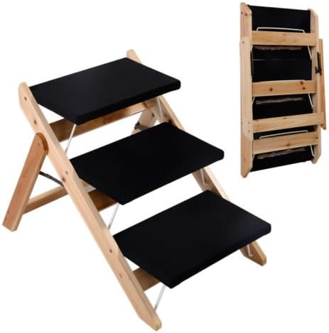 New Portable Folding 2-in-1 Wooden Pet Ramp &amp; Stairs Dog Cat Animal Steps Ladder