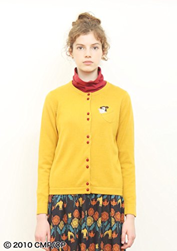 (グラニフ)graniph コラボレーション長袖ニットカーディガンA / ニュースペーパー ( チェブラーシカ ) ( マスタード )