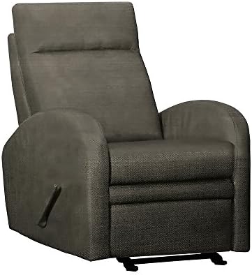 Dezmo Home Décor Furniture Set Lever Actuated Recliner and Glider Arm Chair with Dark Grey MicroFiber