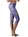 Yoga Reflex Women's Yoga Capris Printed Fitness Yoga Capri Hidden Pocket(XS-2XL)