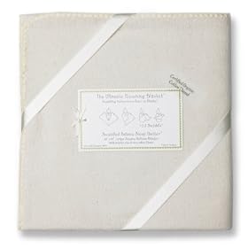 SwaddleDesigns Organic Ultimate Receiving Blanket   Natural with Cream Trim