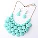 DDU(TM) 1 Set Sky Blue- Multi-Layer Bubble Bead Candy Choker Clavicle Necklace Sweater Chain Pendant+Earrring