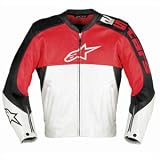 Alpinestars Stunt 2 Leather Motorcycle Jacket Red 56