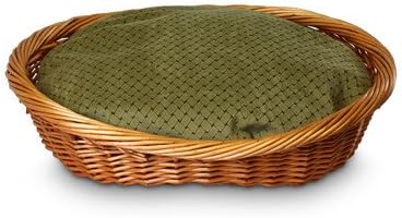 Luxury Wicker Shaker Mojito Dog Basket and Bed Size: 35" W x 27" L