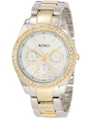 XOXO Womens XO5429  Rhinestone-Accented Two-Tone Bracelet Watch