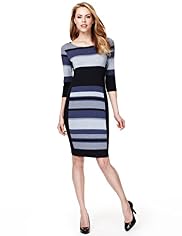 Panelled & Striped Bodycon Dress