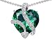 Original Star K(tm) Large 15mm Heart Shaped Simulated Emerald Pendant in .925 Sterling Silver