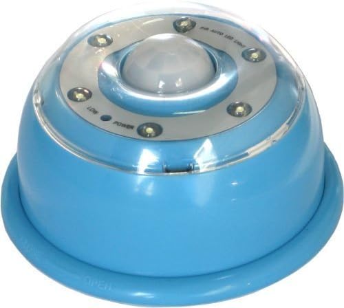 VOODSy Portable Battery Powered 6 LED Wireless Automatic Motion-sensing Night Light Lamp with a Built in Motion and Light Sensor Hallway Light Adjustable Brightness and Adjustable Light Timer (Blue)
