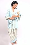 The Contrast Trimmed 5pc. Nursing PJ Set by Olian