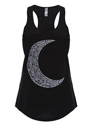 Cool Moon Print Moonchild Look Black Tank Top Muscle Tee (XX-Large)