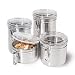 Oggi 4 Piece Stainless Steel Canister Set with Airtight Acrylic Lid and Clamp