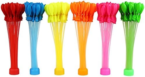 NaiceWater Balloons 6 Different Colors Fill in 60 Seconds 222 Total Water Balloons