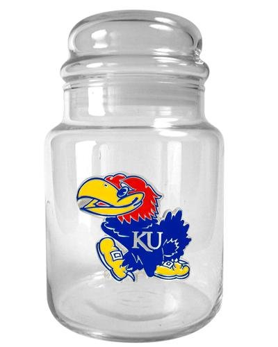 NCAA Kansas Jayhawks 31-Ounce Glass Candy Jar - Primary Logo