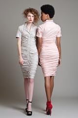 BL3134 Rouched Hour Glass Shirt Dress