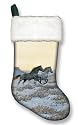 Winter Holiday Equine Stockings - Snow Brush Gallop Design