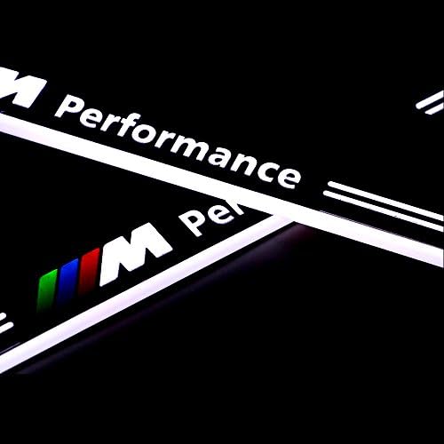 WIKOOL LED Light Illuminated Door Sill Scuff Plate Cover Welcome Pedal for BMW X3 F25 2011-2015 (White)