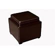 Brown Leather Storage Ottoman Cube By Wholesale Interiors