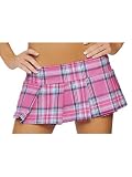 Hot Pink Plaid School Sexy Pleated Mini Skirt - MEDIUM/LARGE