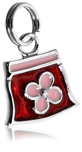 Sterling Silver Epoxy Red Mini-Skirt Charm