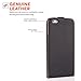Caseflex iPhone 6 Plus Case Black Genuine Leather Flip Cover