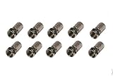 10 x F Plug Connectors Screw ON for Satellite TV Sky NTL Cable